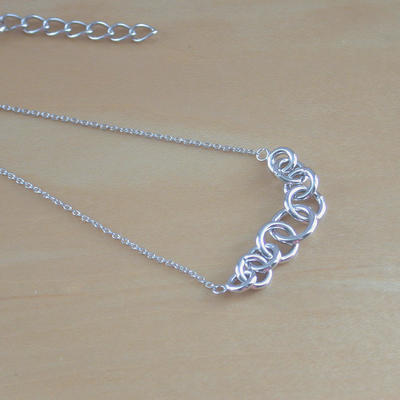 925 silver circle necklace/sterling silverjump ring necklace/jump ring jewelry/ circle jewellery/jump ring jewelery/18 inch chain neklace