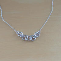 925 Silver Circle Necklace/Sterling SilverJump Ring Necklace/Jump Ring Jewelry/ Circle Jewellery/Jump Ring Jewelery/18 Inch Chain Neklace - Thumbnail 3