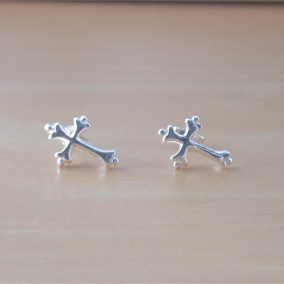 925 silver cross earrings/sterling silver cross stud earrings/silver jewellery/silver jewelry/silver crucifix earrings/925 cross earrings