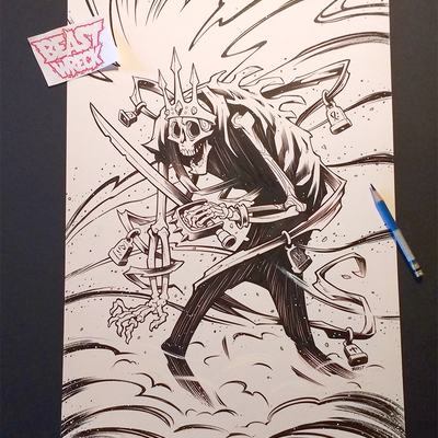 Desert lich inked artwork - Thumbnail 4