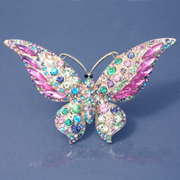 Austrian Crystal & Pave Butterfly Brooch - Thumbnail 1