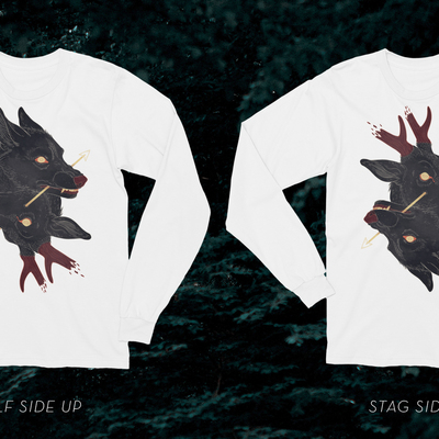 Double face - white long sleeve t-shirt