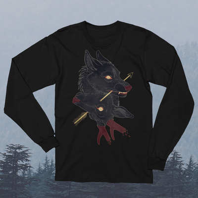 Double Face - Black Long Sleeve T-Shirt