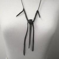 Protection square cut nail leather necklace 30$ off - Thumbnail 1