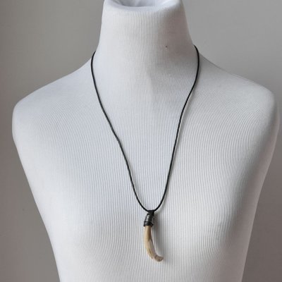Unisex stained boar teeth necklace 20$ off
