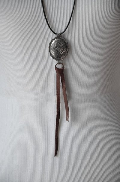 Maroon leather charm necklace 15$ off