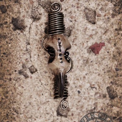 Raven chant skull dread bead