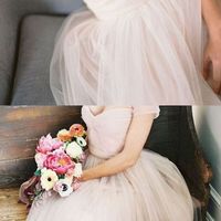 Simple tulle wedding dress, long wedding dress, cheap wedding dress, off the shoulder wedding dress, tulle wedding dress, bridal dress, PD15428 - Thumbnail 1