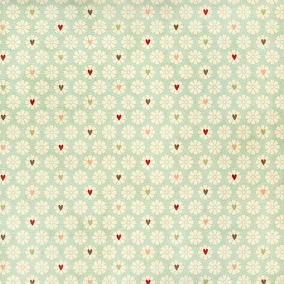 Light blue hearts and flowers 12x12" embossed