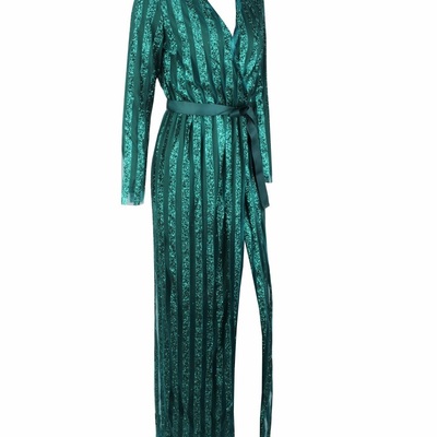 Green glitter maxi dress