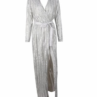 Silver Glitter Maxi Dress - Thumbnail 2