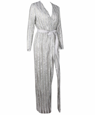 Silver Glitter Maxi Dress