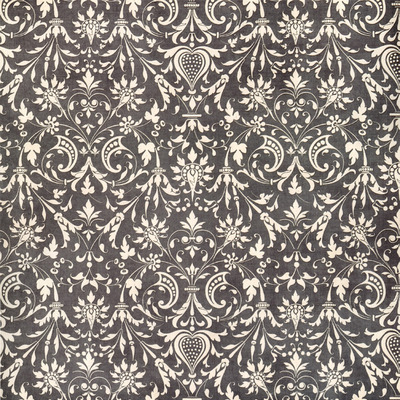 Black & white damask 12x12" embossed