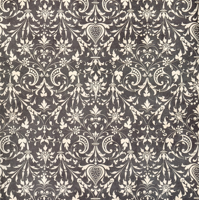 Black & White Damask 12x12" Embossed