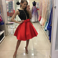 Cute A-line round neck short prom dress, homecoming dress - Thumbnail 1