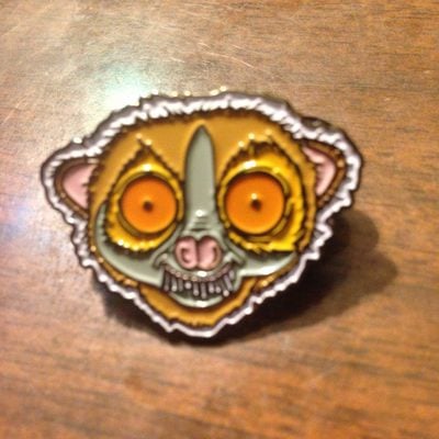 Loris head enamel pin