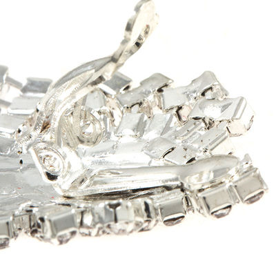 Cluster rhinestone pave clip-on earring 