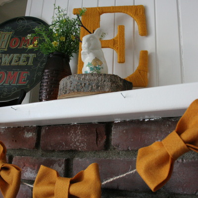 Mustard felt bow garland