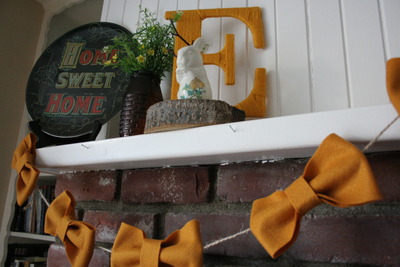 Mustard felt bow garland