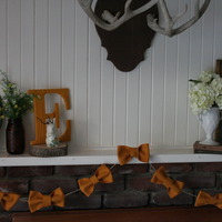 Mustard Felt Bow Garland - Thumbnail 1
