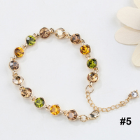  Handmade Fashion Jewelry Cute Lovely Multi Color Crystal Rhinestone Bracelet for Women Girls - Thumbnail 4