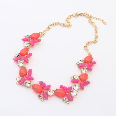  handmade fashion jewelry gemstone statement necklace crystal necklace gold chain necklace for women girls