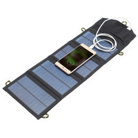 Portable Solar Panel Outdoor Travel Emergency Foldable Charger Power Bank 5V 7W with USB Port - Thumbnail 2