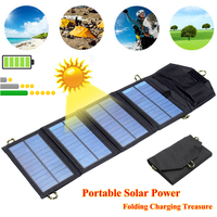 Portable Solar Panel Outdoor Travel Emergency Foldable Charger Power Bank 5V 7W with USB Port - Thumbnail 3