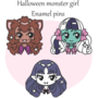 1.5 inch Monster girl enamel pins-1