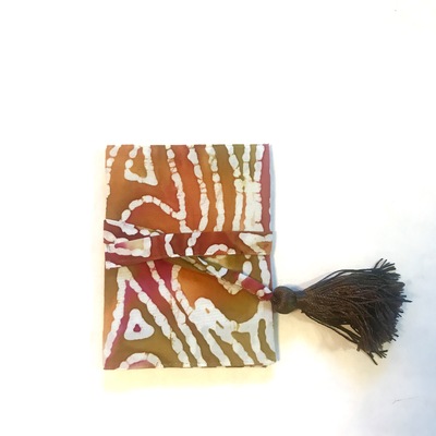 Passport cover - red watercolor, brown tassel