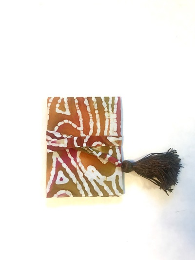Passport cover - red watercolor, brown tassel