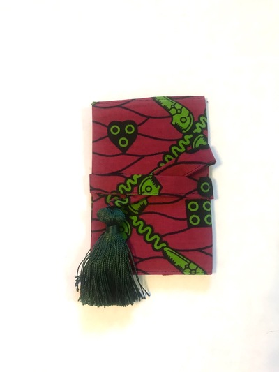 Passport cover - pink, green 