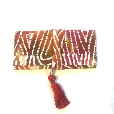 Tiny winey wallet clutch - red watercolor