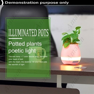 Smart music flowerpot wireless bluetooth speaker with led night light usb charging