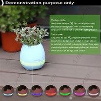 Smart Music Flowerpot Wireless Bluetooth Speaker with LED Night Light USB Charging - Thumbnail 1