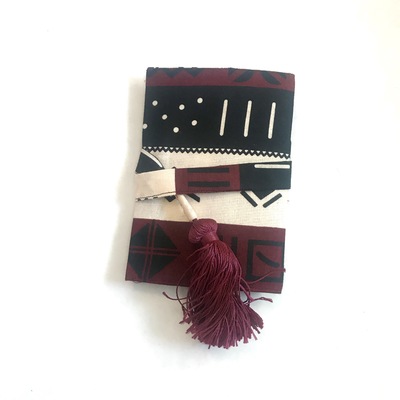 Passport cover - black, white, berry