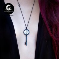 Black key crystal ball necklace - Thumbnail 2