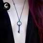Black key crystal ball necklace-2