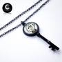 Black key crystal ball necklace-3