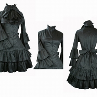 Butterfly Sleeve Gothic Lolita Dress - Thumbnail 2