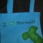 Handmade I Love Mermaids Canvas Tote Bag-1