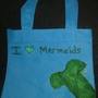 Handmade I Love Mermaids Canvas Tote Bag-2