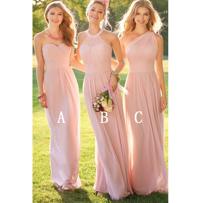 Long bridesmaid dress, chiffon bridesmaid dress, mismatched bridesmaid dress, cheap bridesmaid dress, elegant bridesmaid dress, pd15472 - Thumbnail 5