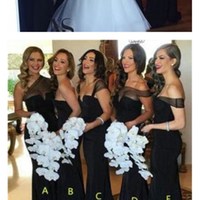 Black bridesmaid dress, mismatched bridesmaid dresses, long bridesmaid dress, sexy bridesmaid dresses, mermaid bridesmaid dress, PD15491 - Thumbnail 1