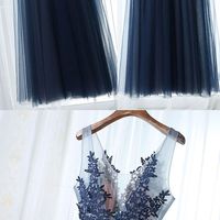 Long prom dress, tulle prom dress, formal prom dress, online prom dress, inexpensive prom dress, applique prom dress, PD15375 - Thumbnail 1