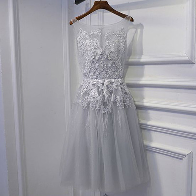 Grey homecoming dress, cute homecoming dress, tulle homecoming dress, short homecoming dress, junior homecoming dress, party dress, PD15195