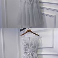 Grey homecoming dress, cute homecoming dress, tulle homecoming dress, short homecoming dress, junior homecoming dress, party dress, PD15195 - Thumbnail 1