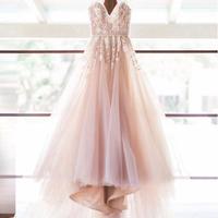 Popular prom dress, sexy prom dress, unique applique prom dress, v neck prom dress, prom gown, evening dress, PD15495 - Thumbnail 1