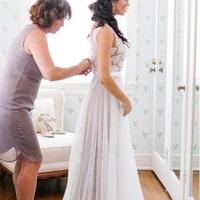 Beach wedding dress, long wedding dress, affordable wedding dress, tulle wedding dress, popular wedding dress, PD15020 - Thumbnail 2