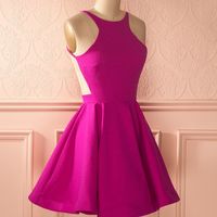 Simple green backless short prom dress, green homecoming dress - Thumbnail 2